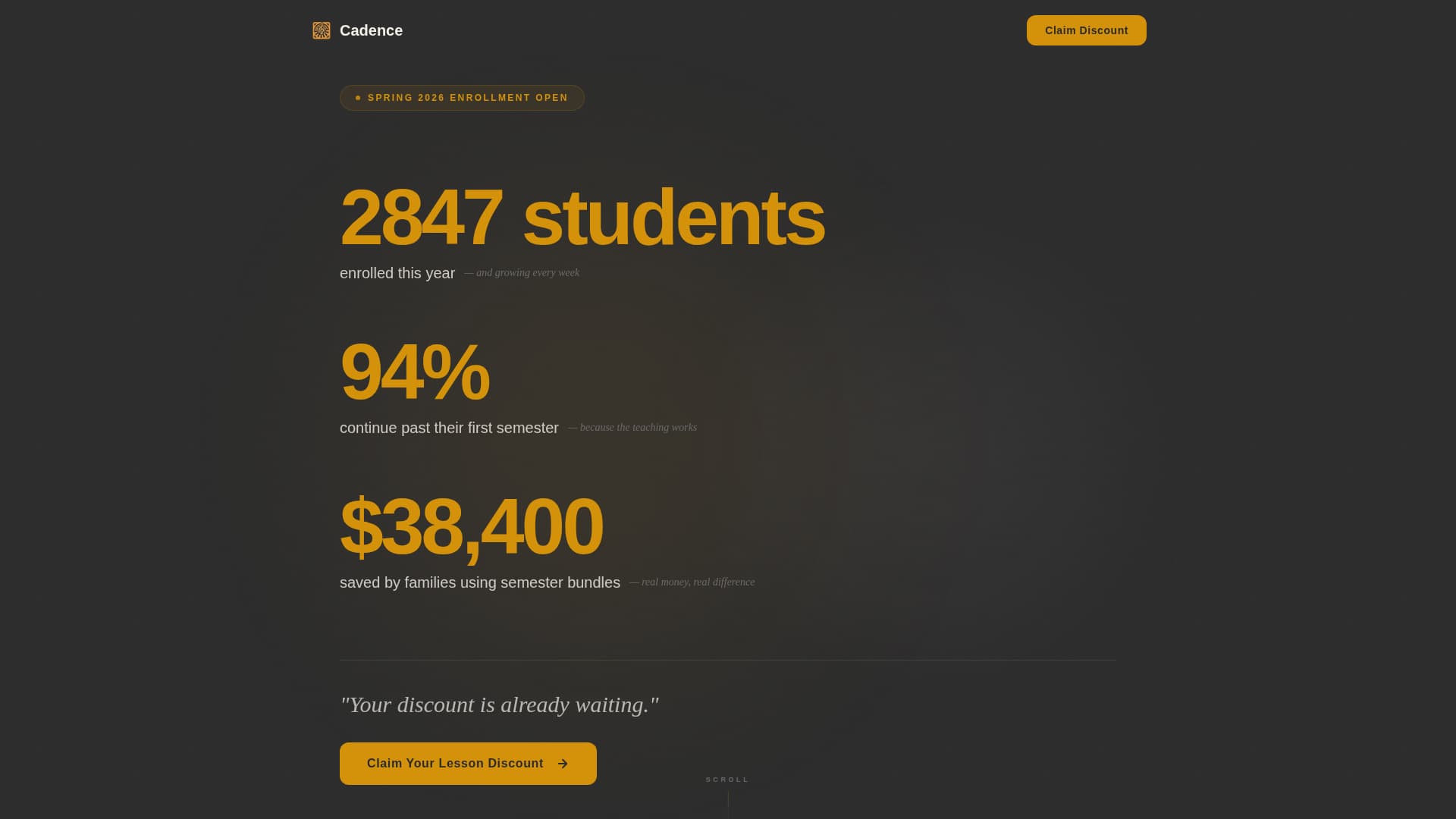 Cadence - Precision Musicschool Landing Page Template