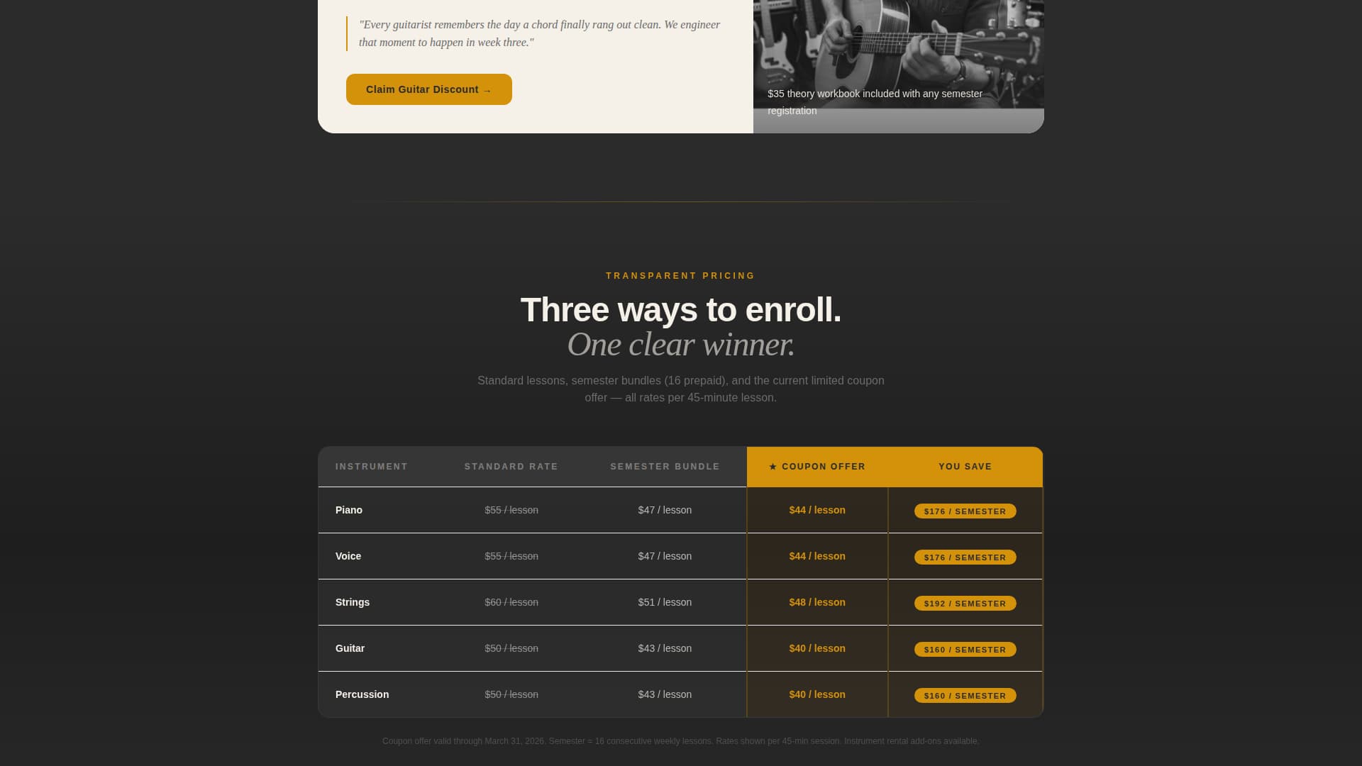 Cadence - Precision Musicschool Landing Page Template