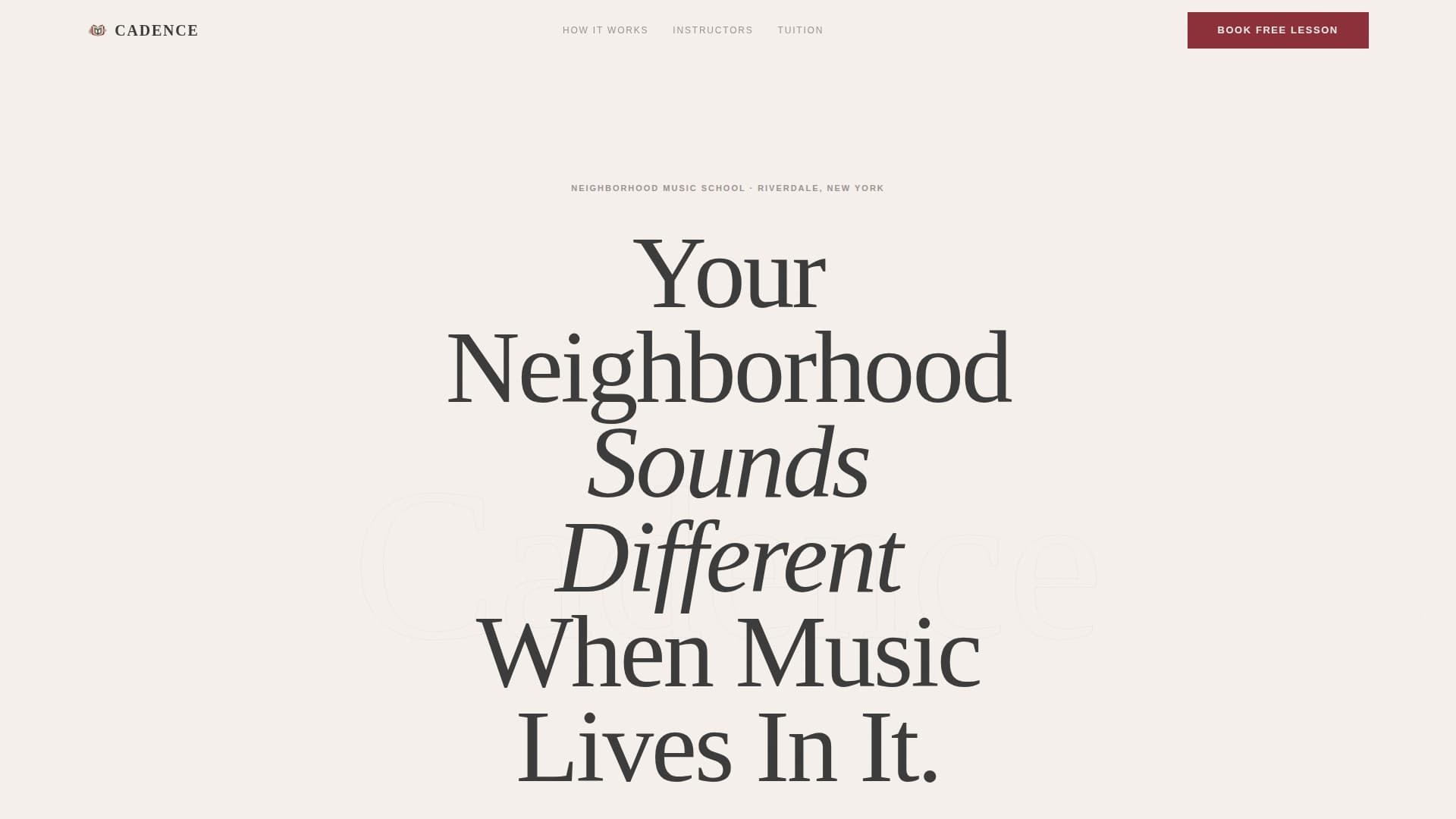 Cadence - Inspiring Musicschool Landing Page Template