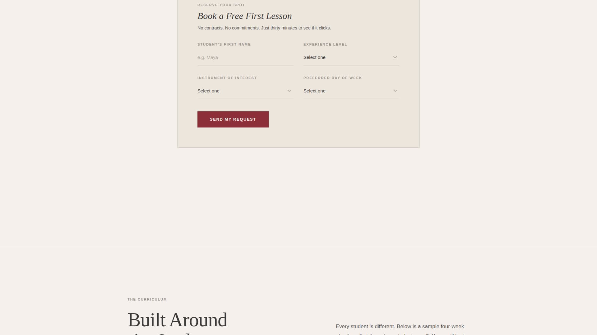 Cadence - Inspiring Musicschool Landing Page Template