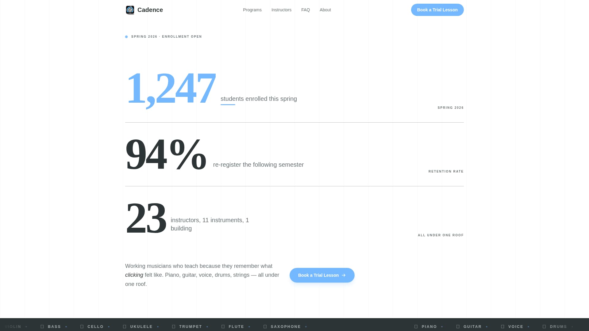 Symphony — Transformative Music Academy Landing Page Template