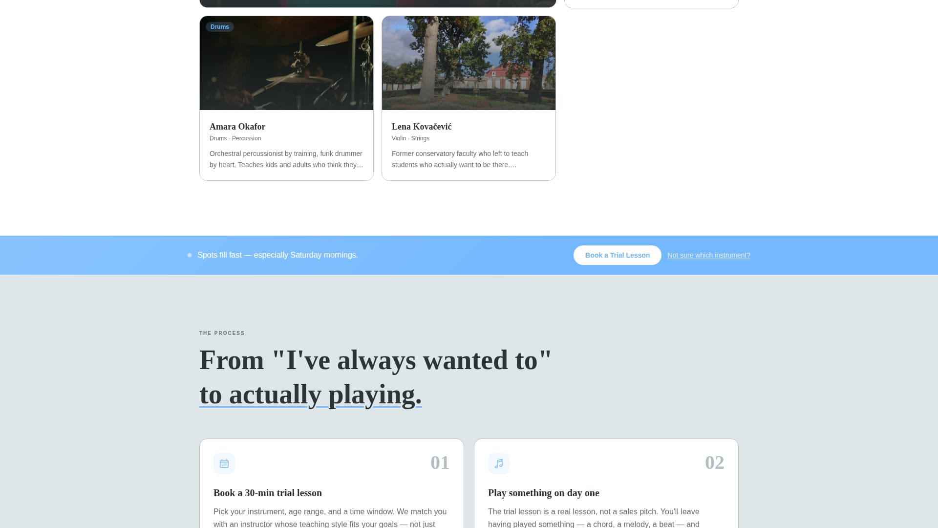 Symphony — Transformative Music Academy Landing Page Template