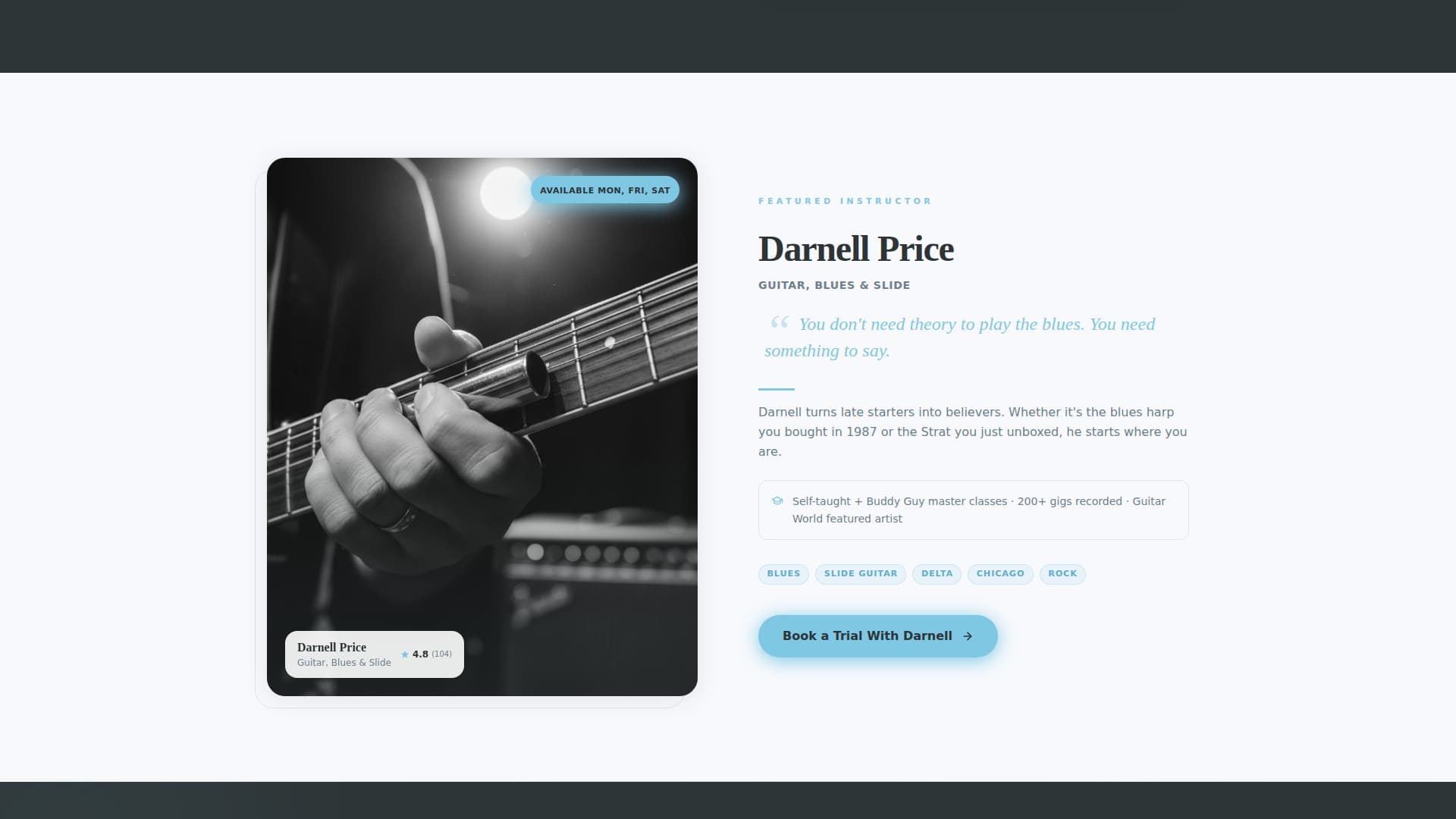 Cadence - Editorial Musicteacher Landing Page Template