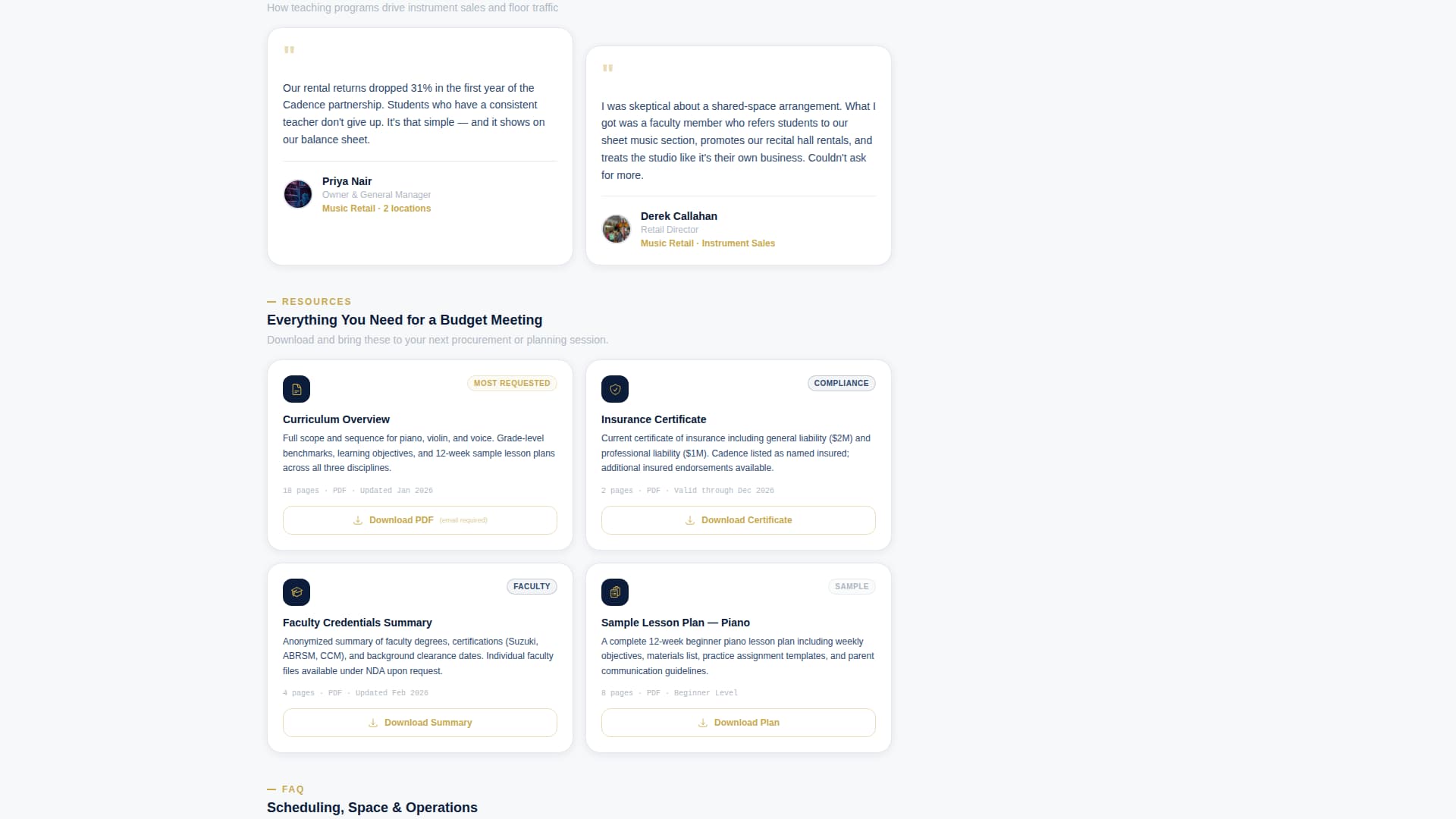 Cadence - Authoritative Musicteacher Landing Page Template