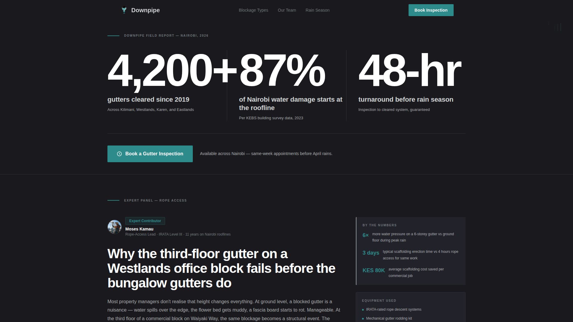 Downpipe - Authoritative Guttercleaning Landing Page Template