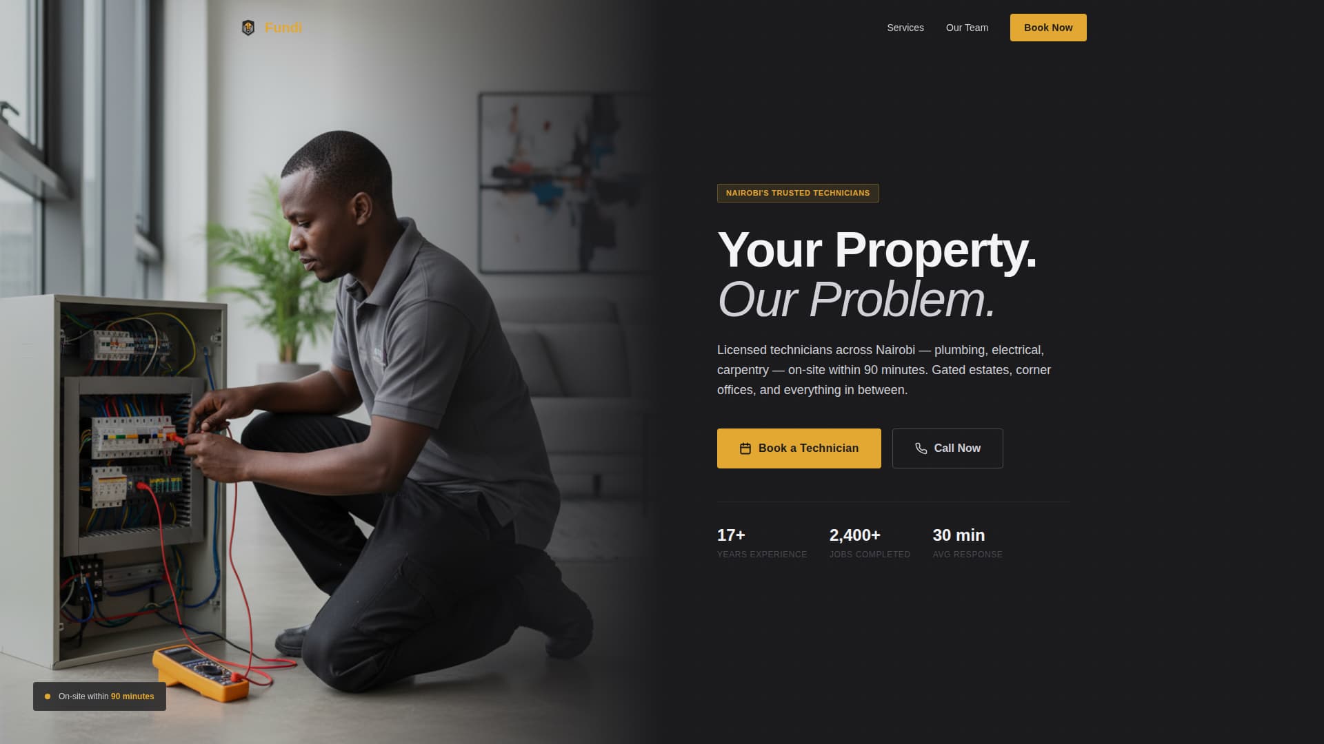 Fundi - Trusted Handyman Landing Page Template