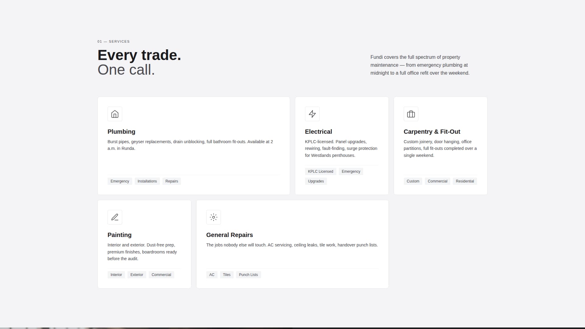 Fundi - Trusted Handyman Landing Page Template