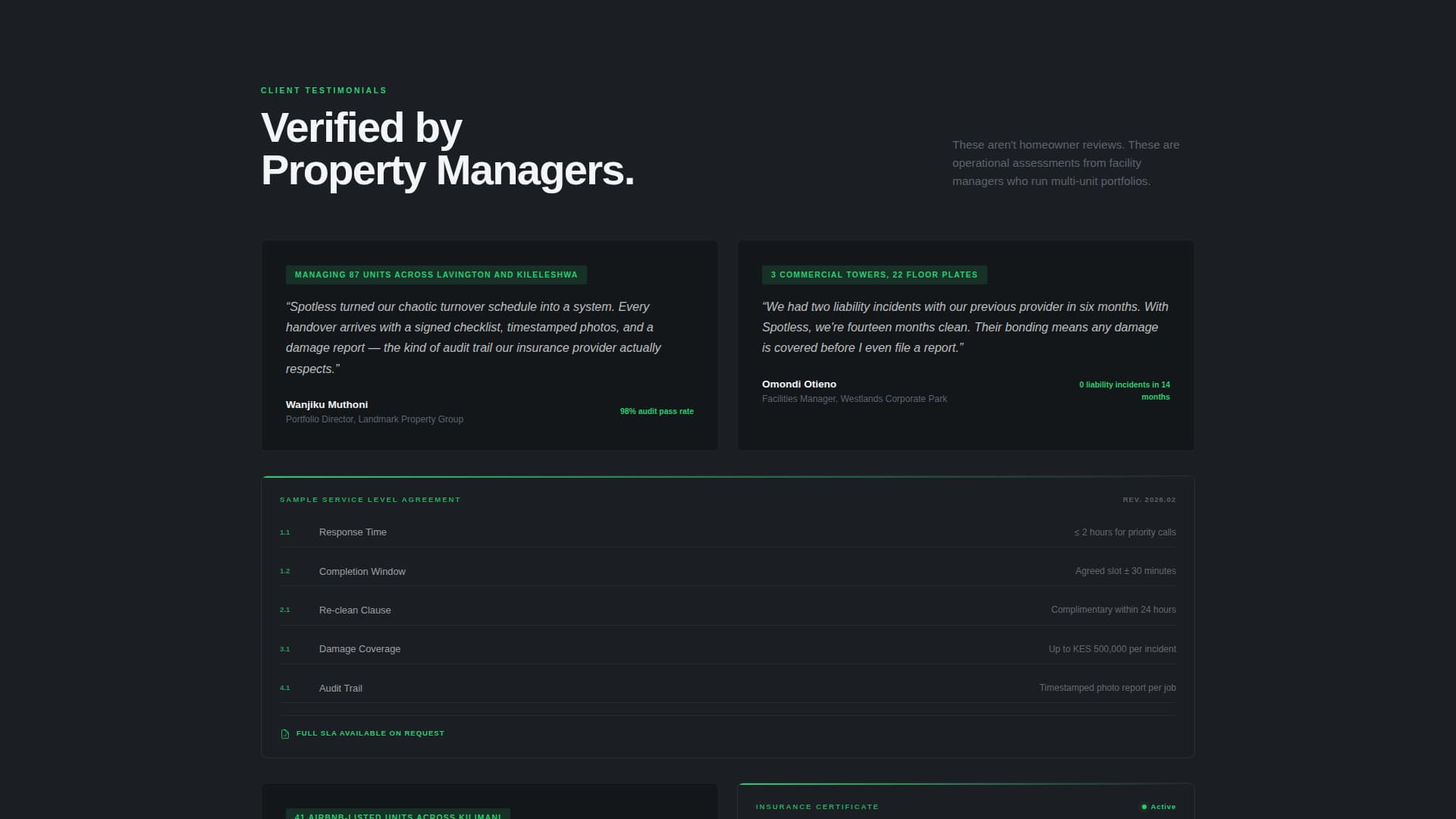 Spotless - Verified Cleaning Landing Page Template