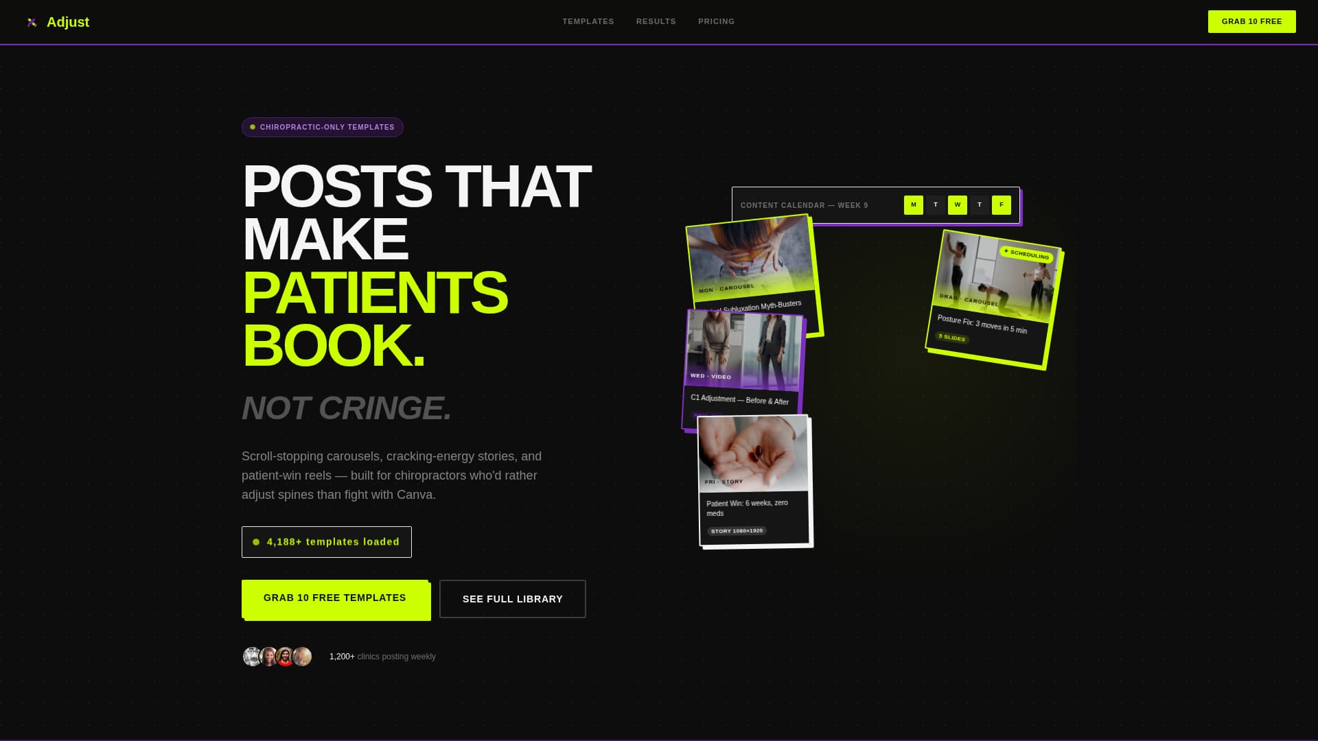 Adjust - Bold Chiropractic Landing Page Template