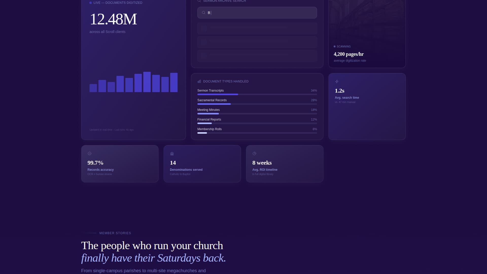Church & Religious Software Specialist Cost Calculator Website Template