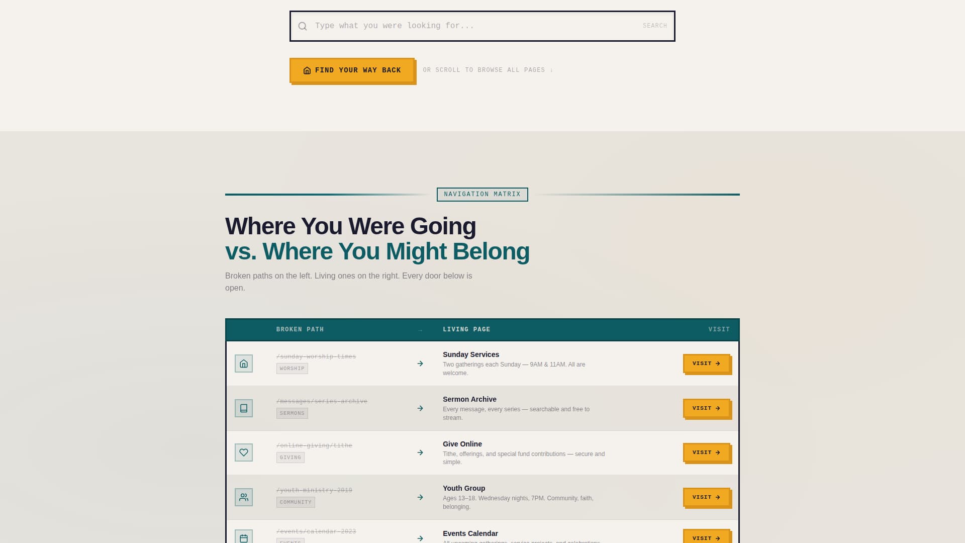 Church & Religious Org 404 Recovery Website Template