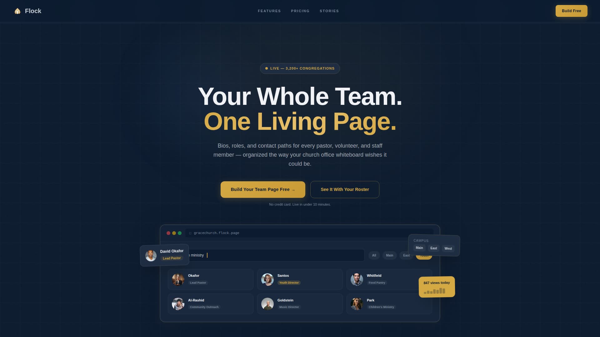 Flock - Powerful Church Directory Landing Page Template