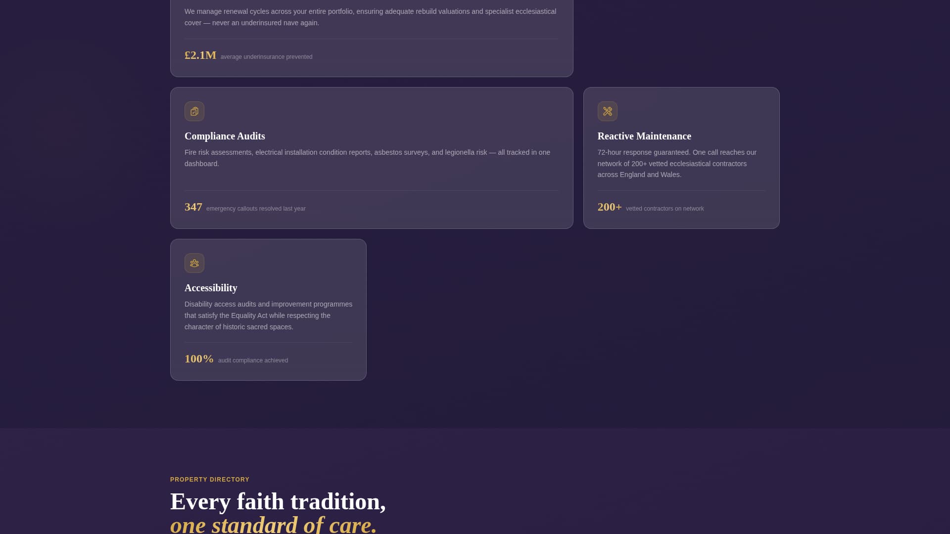 Steward - Sacred Property Management Landing Page Template