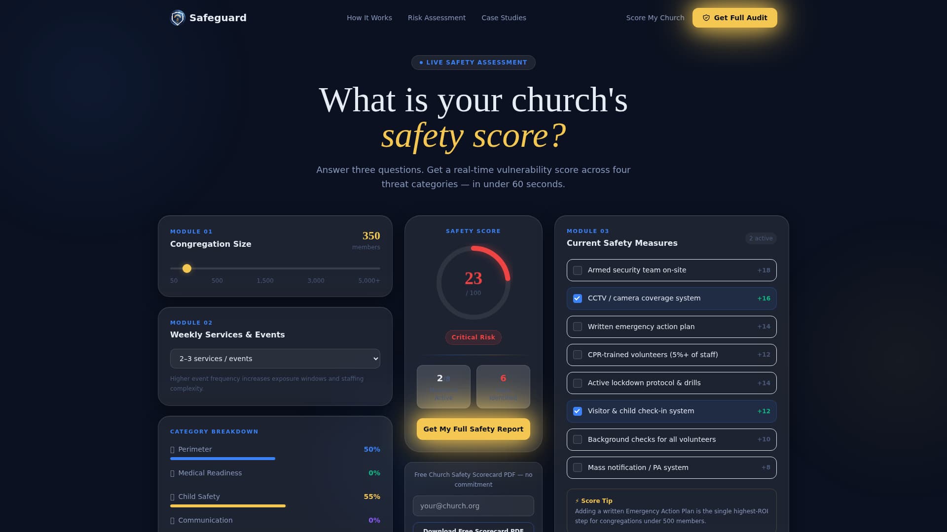 Safeguard - Powerful Church Safety Landing Page Template