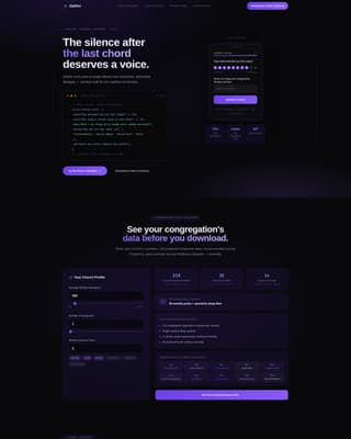 Gather - Powerful Church Feedback Landing Page Template