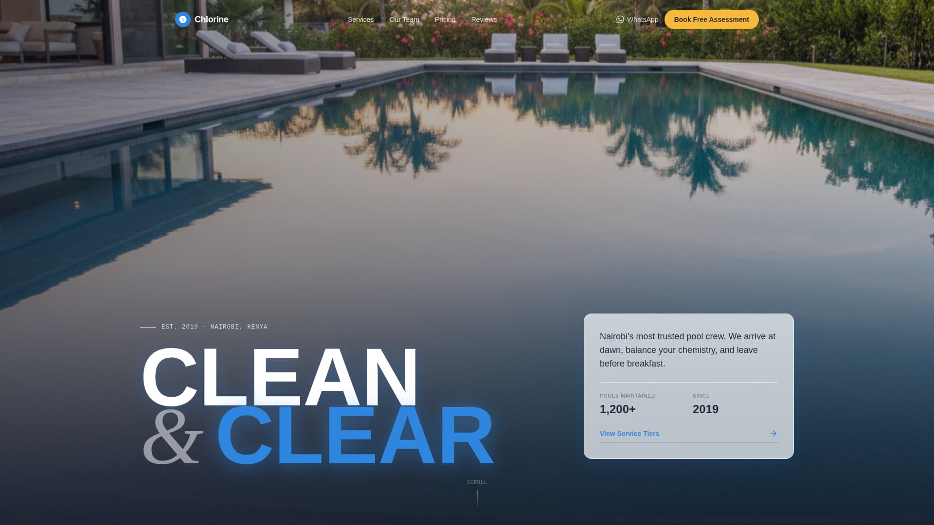 Crystal — Certified Pool Maintenance Landing Page Template