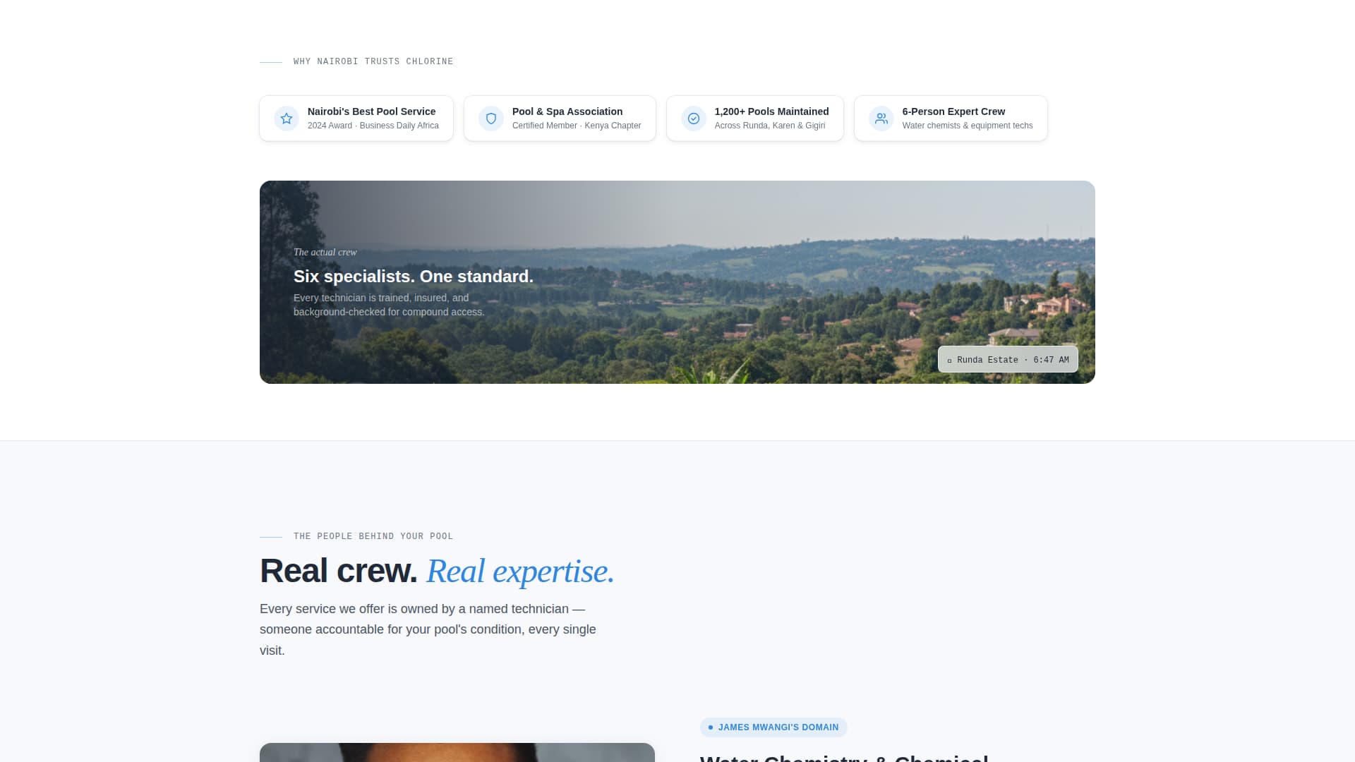 Crystal — Certified Pool Maintenance Landing Page Template