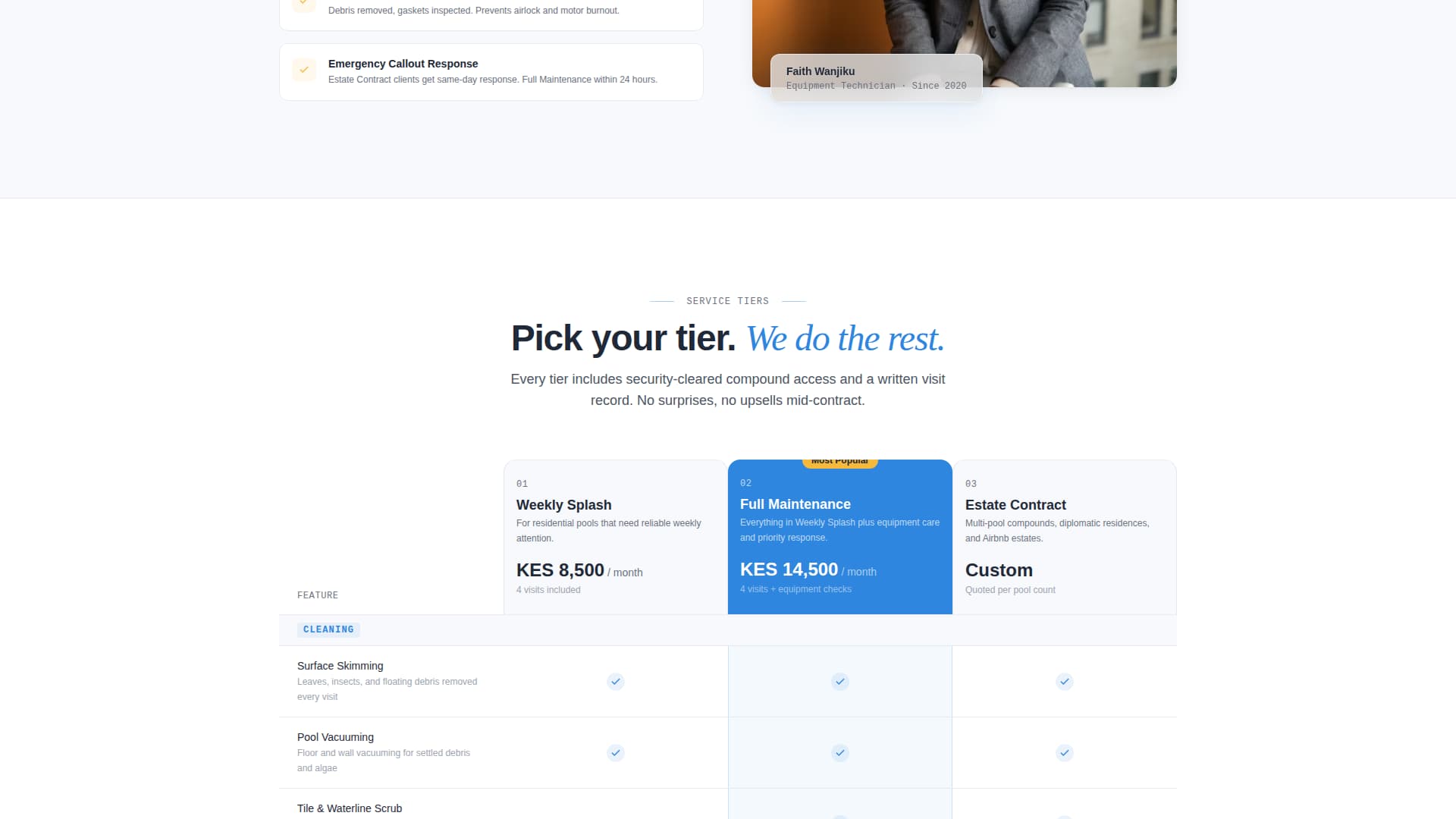 Crystal — Certified Pool Maintenance Landing Page Template