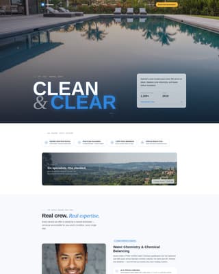 Crystal — Certified Pool Maintenance Landing Page Template