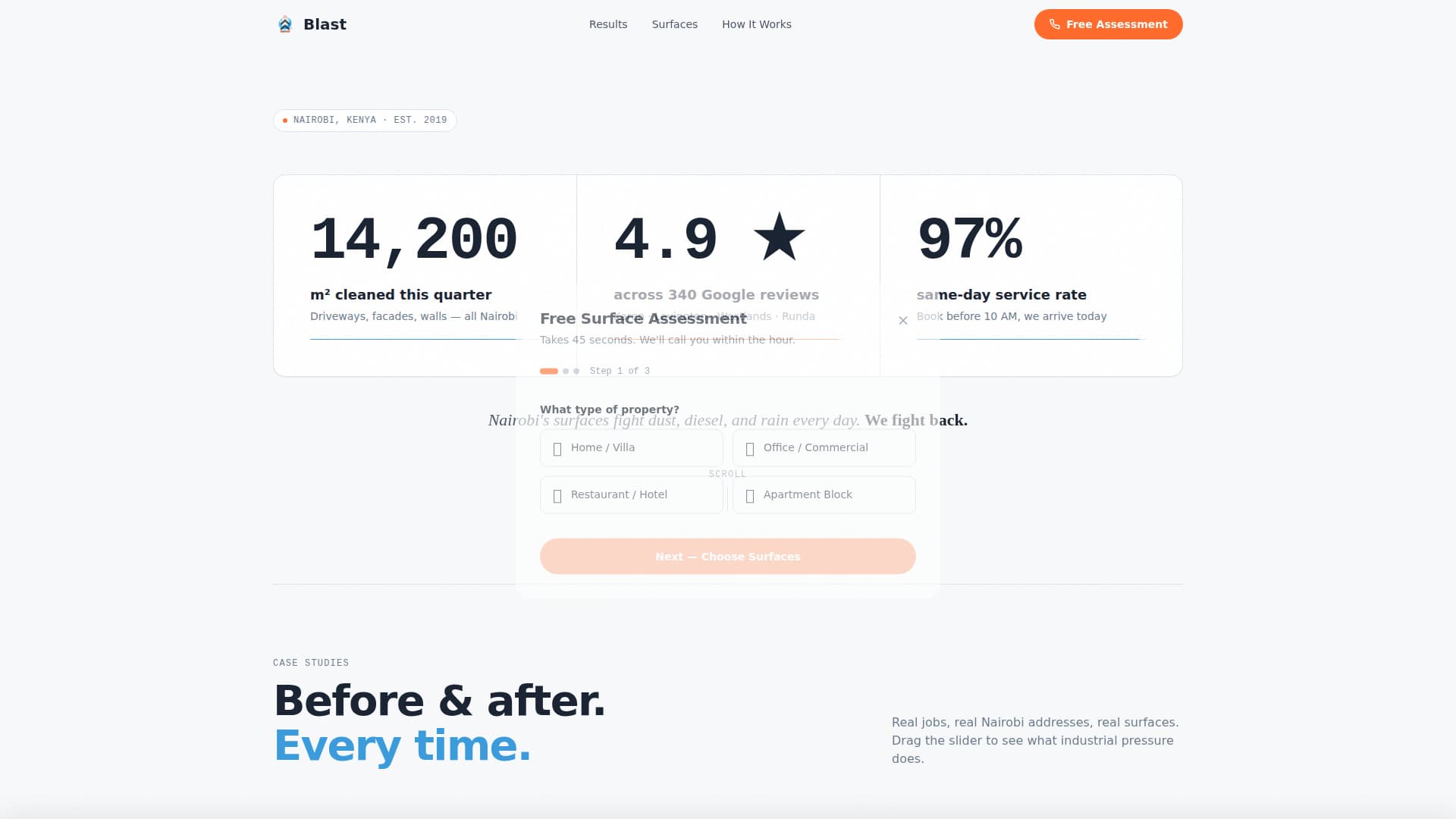 Cascade — Forceful Power Wash Landing Page Template