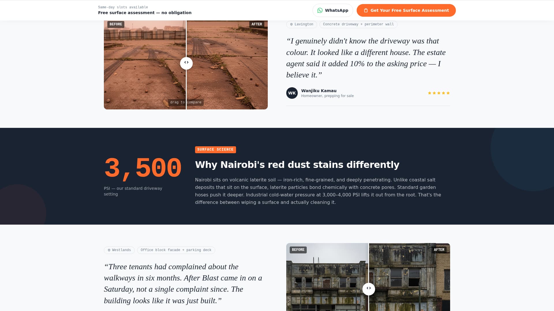 Cascade — Forceful Power Wash Landing Page Template