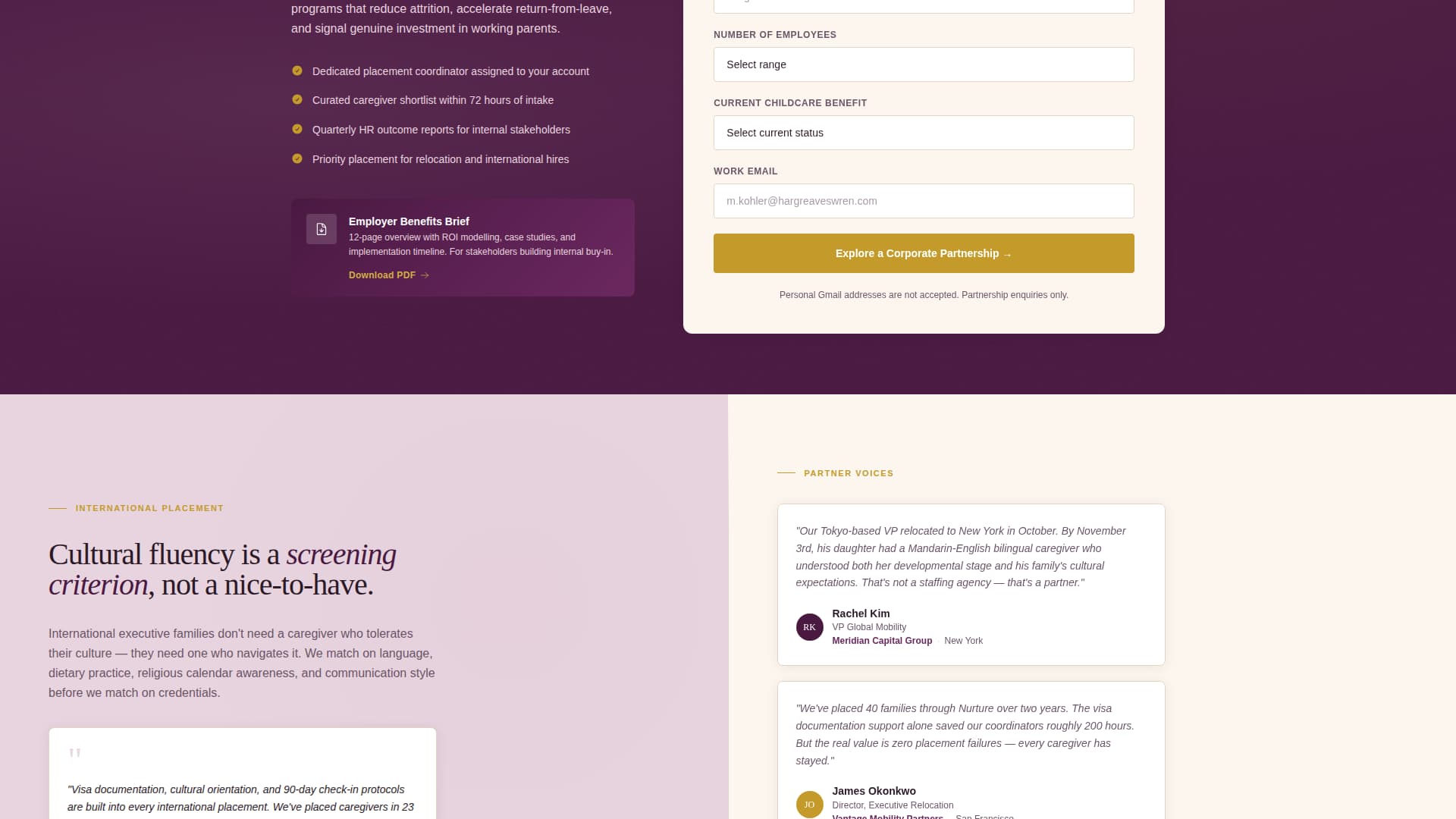 Nurture - Trusted Nanny Landing Page Template