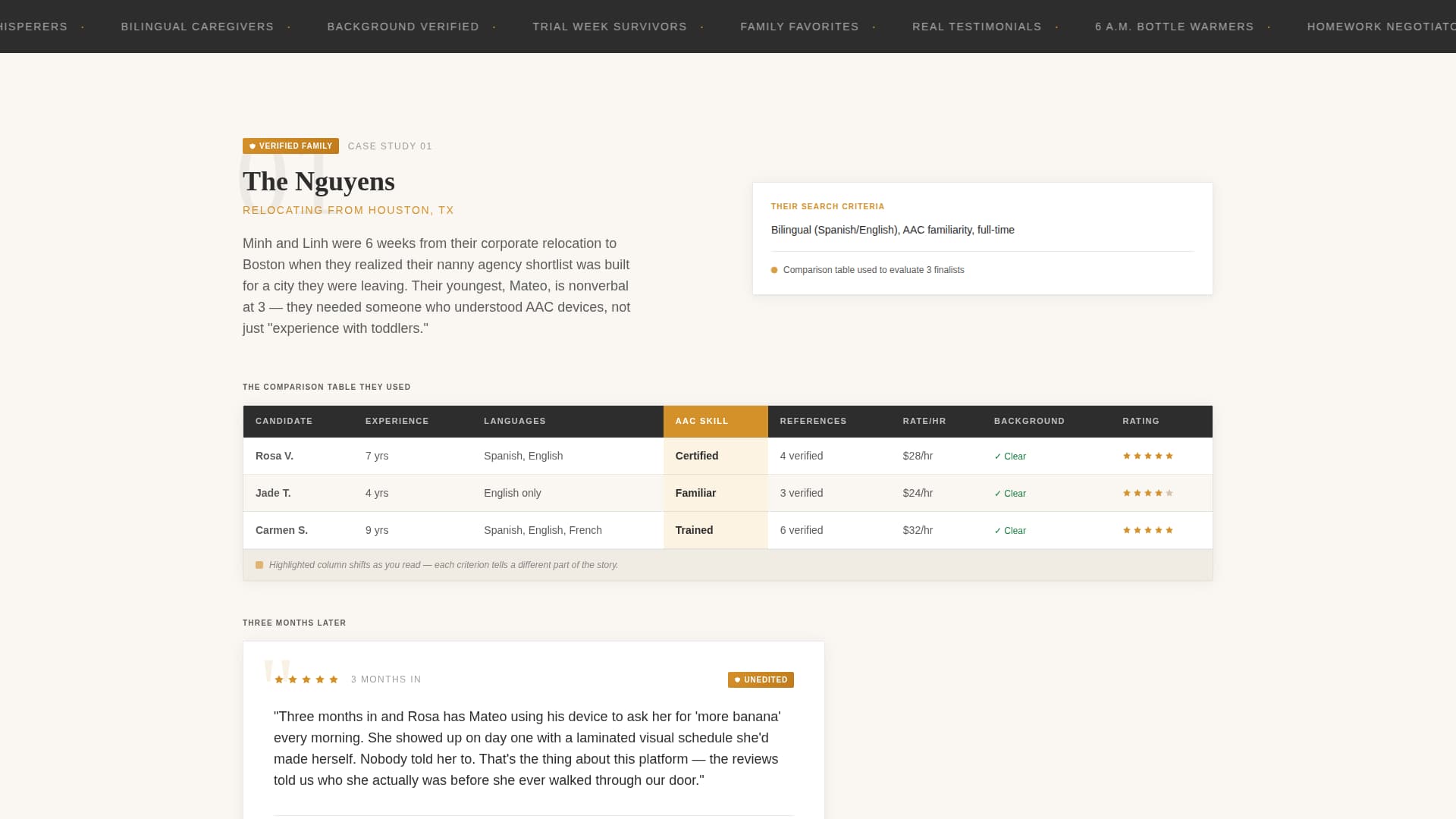 Vetted - Trusted Caregiver Landing Page Template