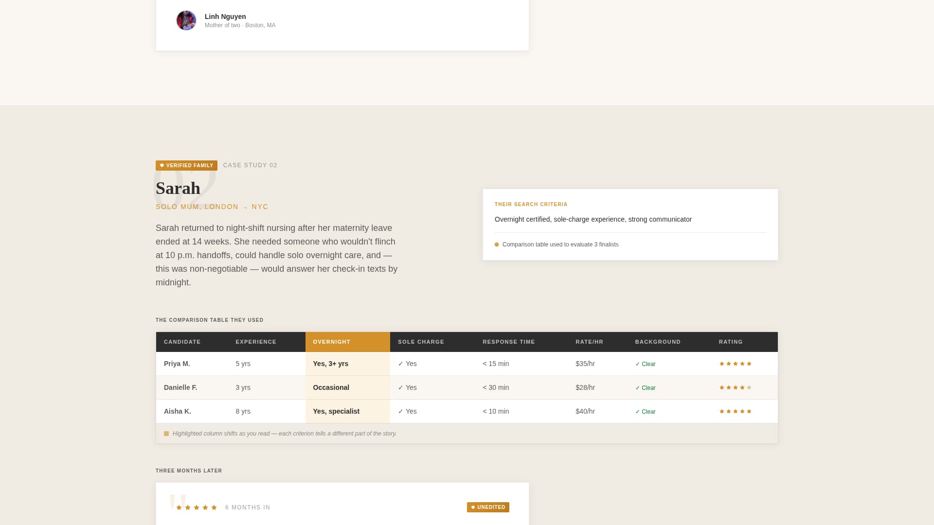 Vetted - Trusted Caregiver Landing Page Template