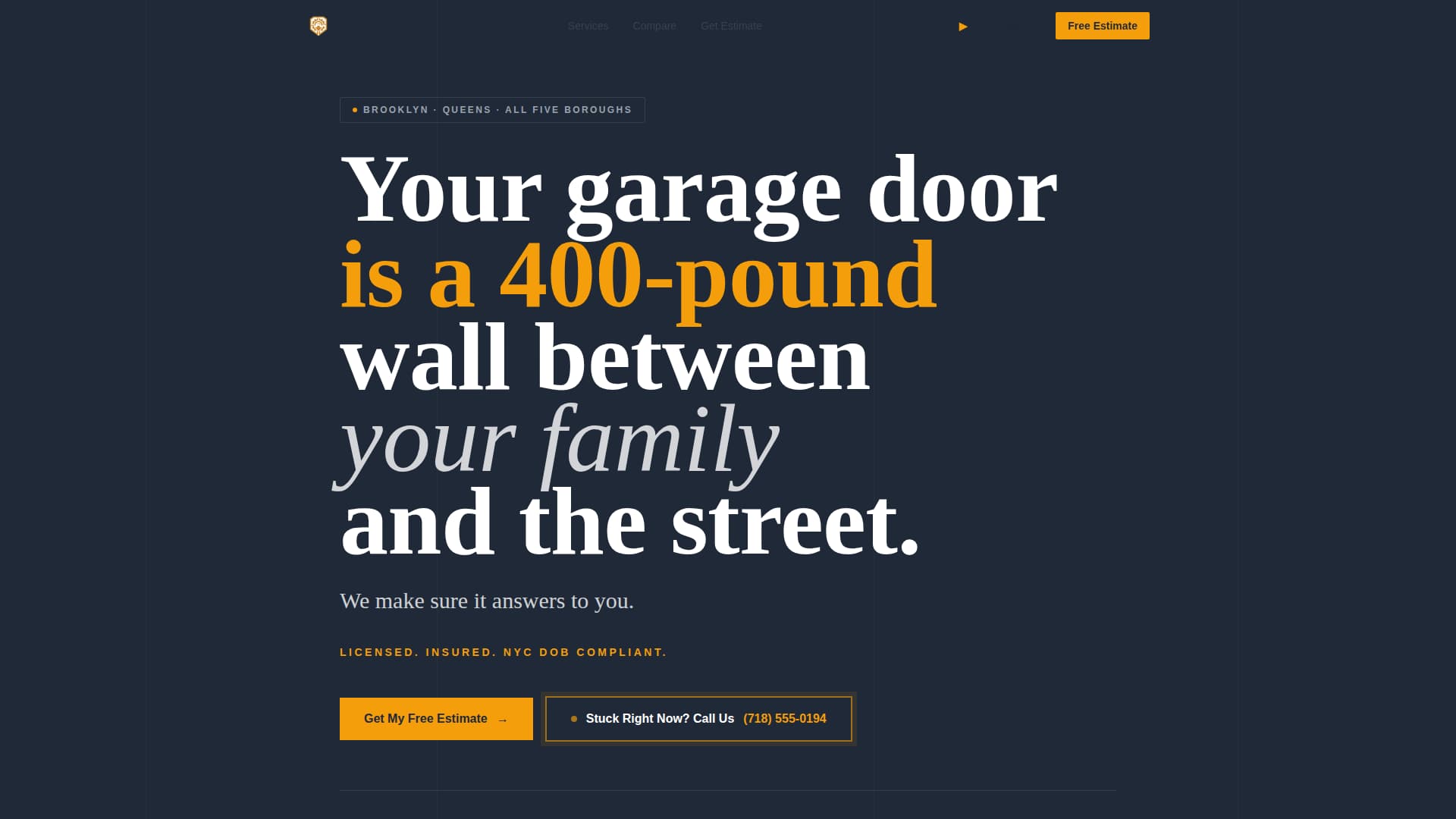 Gate - Reliable Garagedoor Landing Page Template