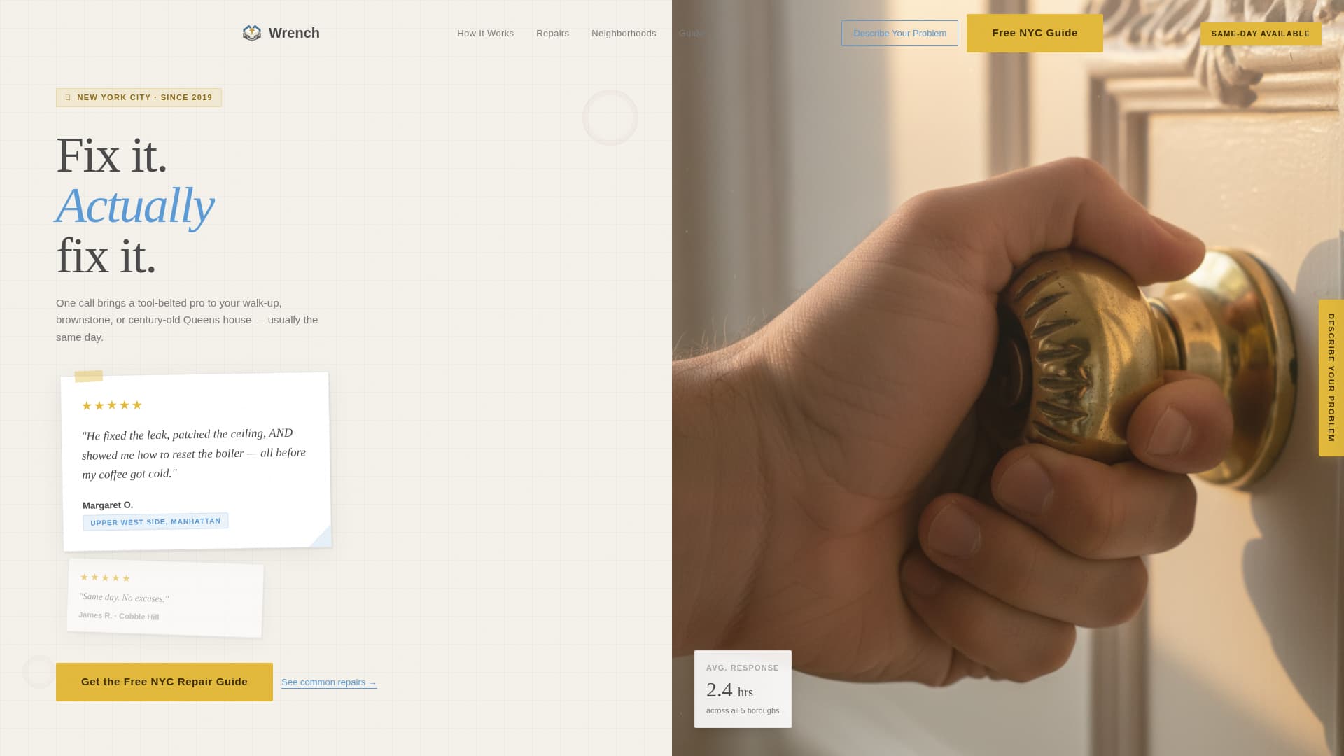 Wrench - Trusted Handyman Landing Page Template