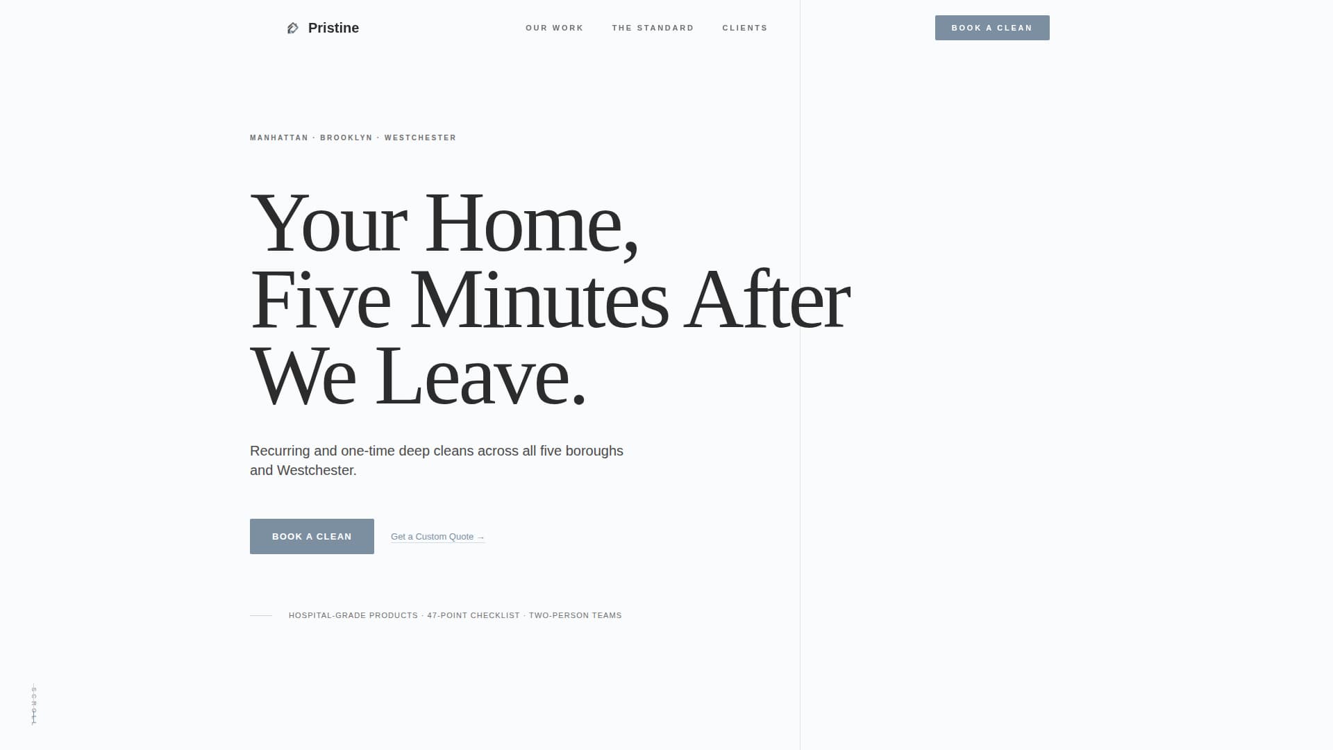 Pristine - Elite Cleaning Landing Page Template