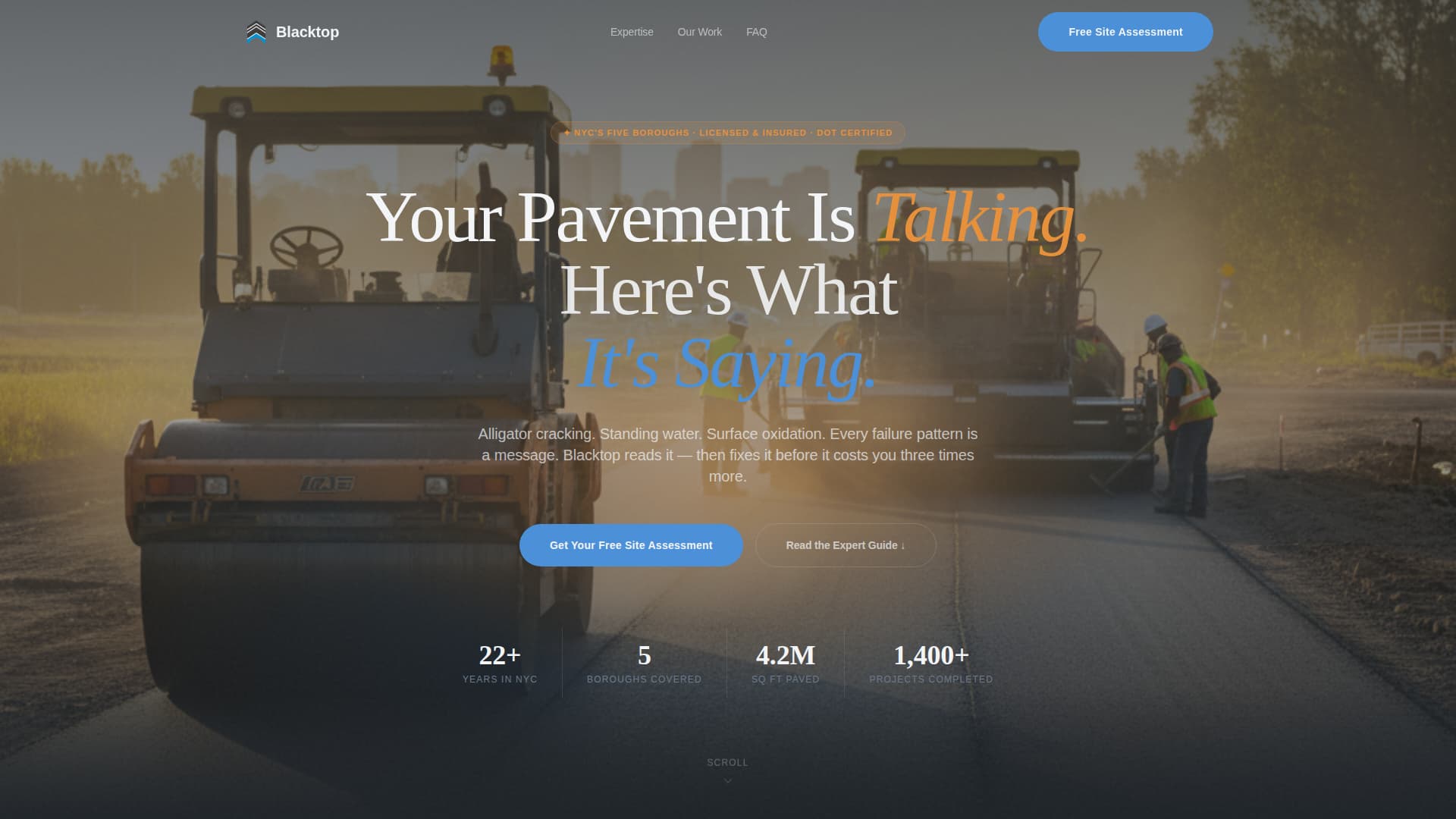 Blacktop - Expert Asphalt Landing Page Template
