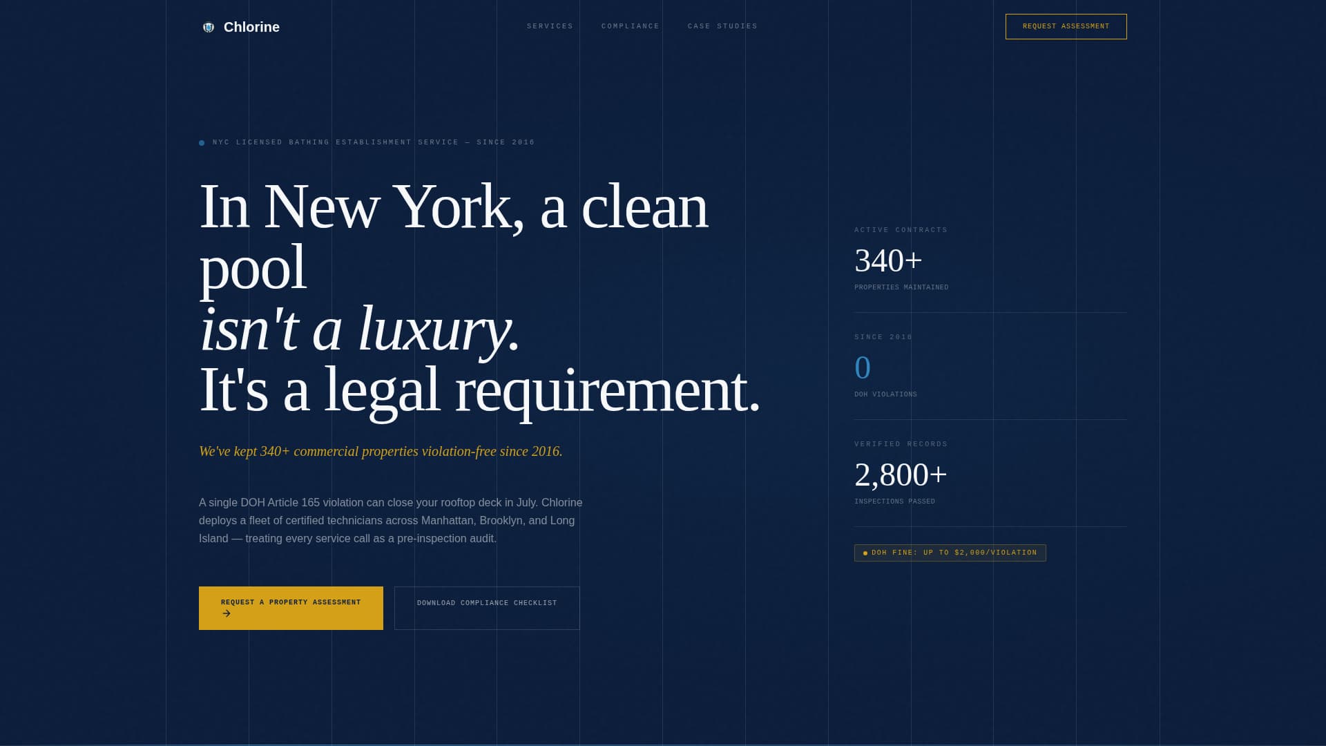 Chlorine - Authoritative Poolservice Landing Page Template