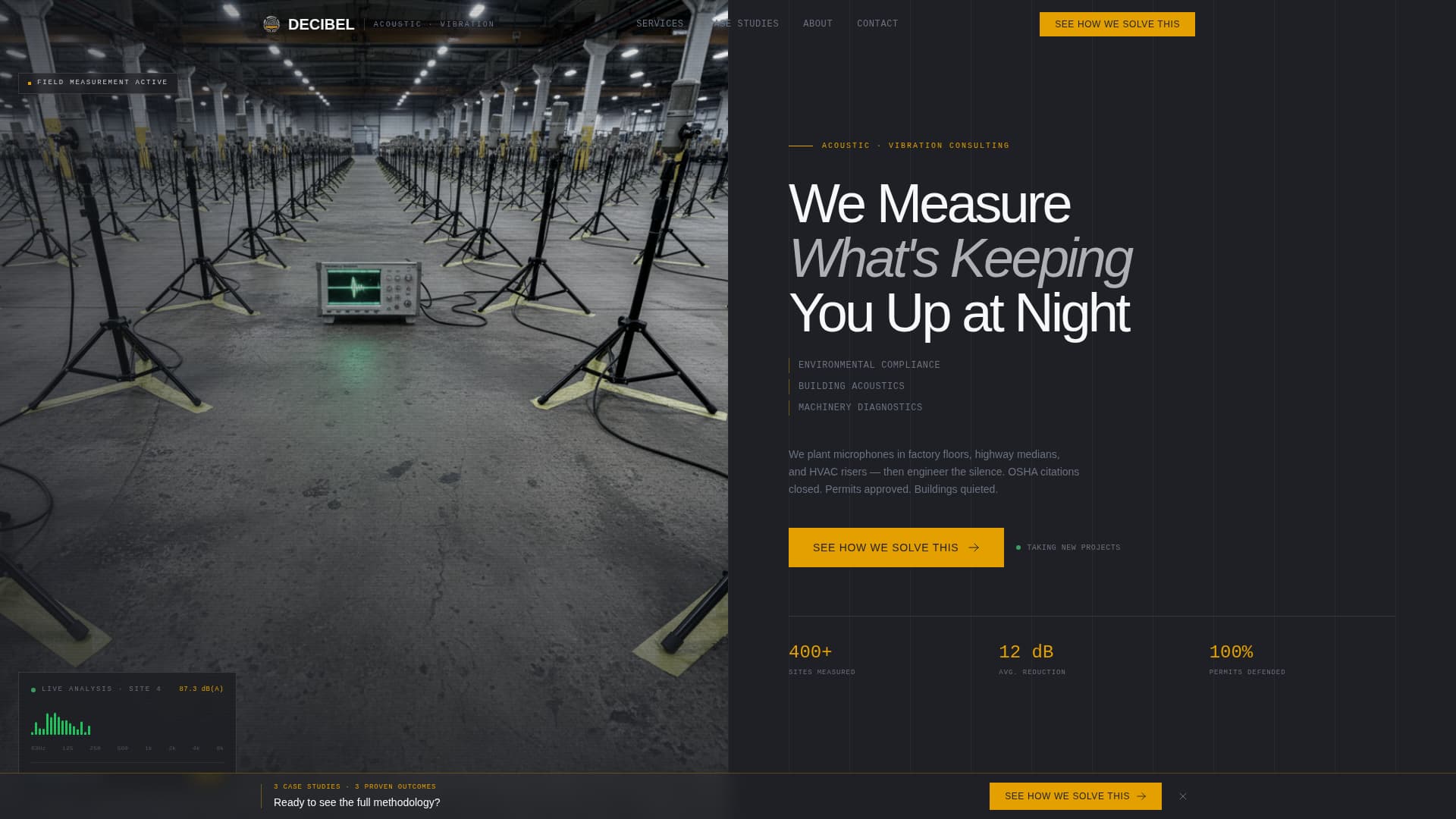Decibel - Precision Acoustics Landing Page Template