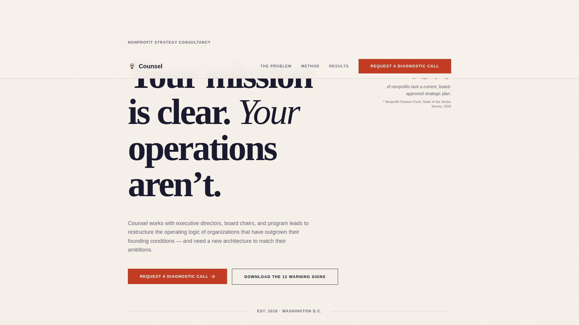 Counsel - Authoritative Nonprofit Landing Page Template