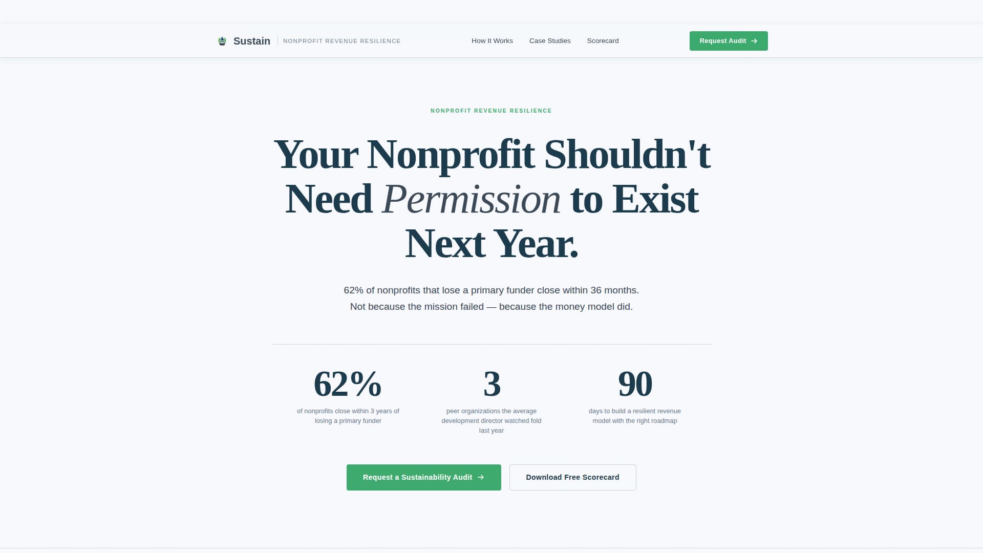 Sustain - Resilient Nonprofit Landing Page Template