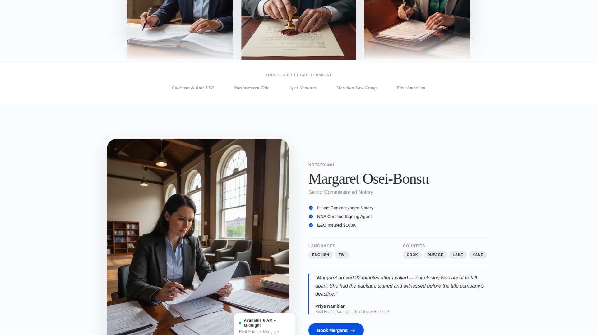 Seal - Authoritative Notary Landing Page Template