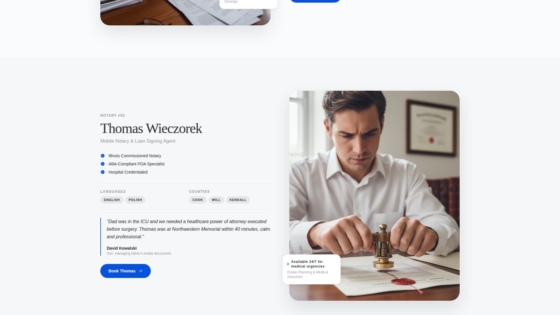 Seal - Authoritative Notary Landing Page Template