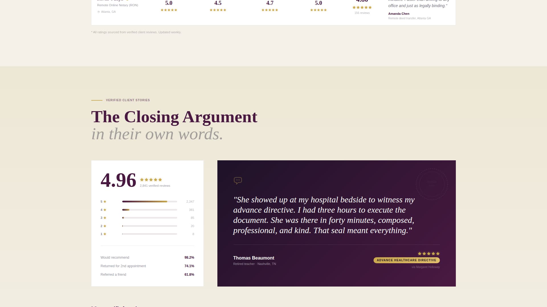 Notarize - Authoritative Notary Landing Page Template