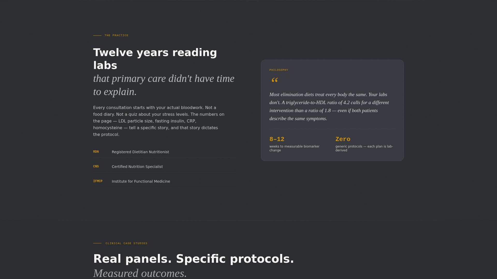 Calibrate - Precision Nutritionist Landing Page Template