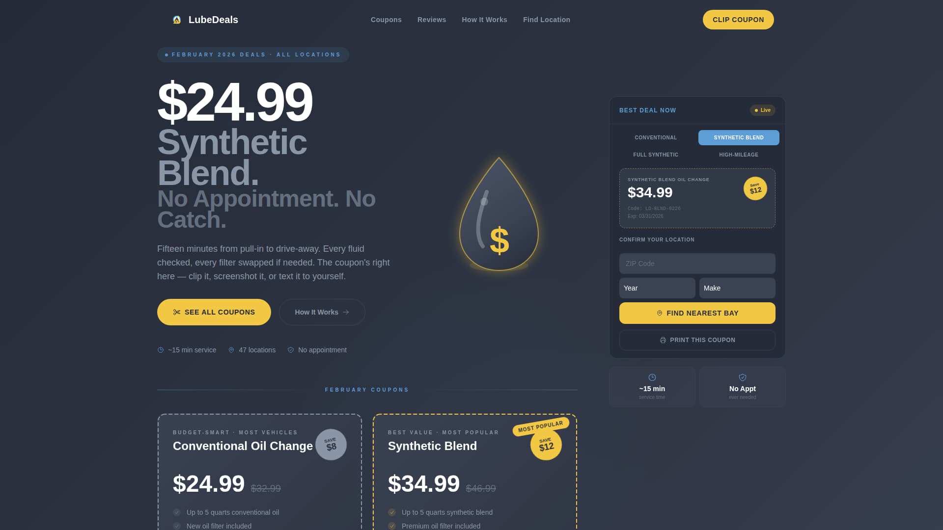 Lube - Highvisibility Oilchange Landing Page Template