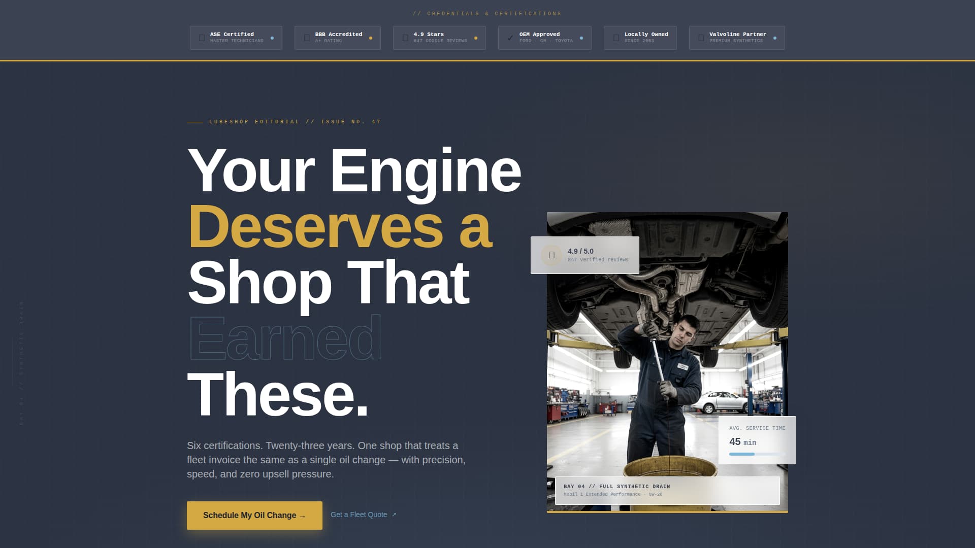 Lube - Trusted Autoservice Landing Page Template