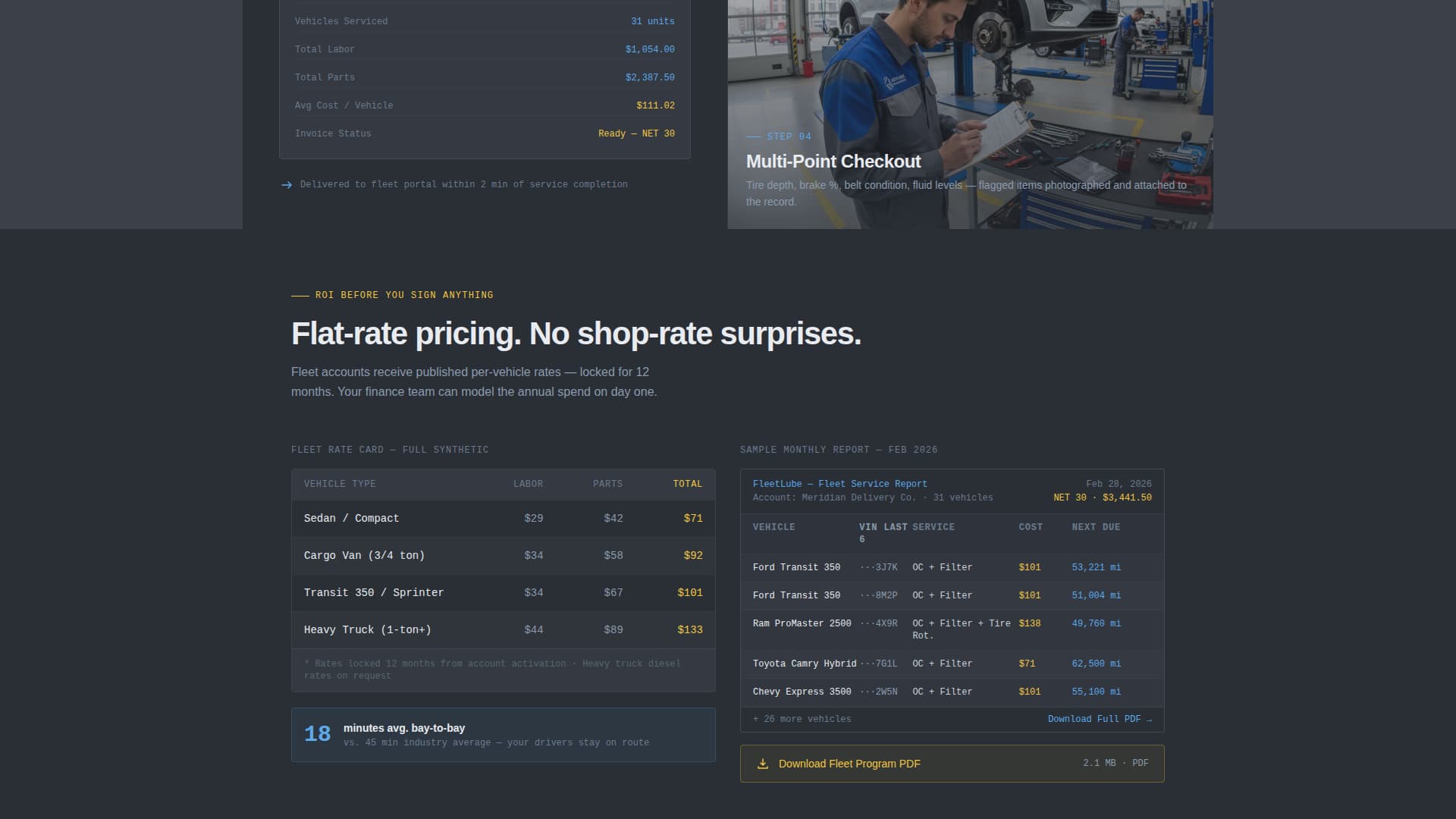Fleetlube - Transparent B2B Landing Page Template