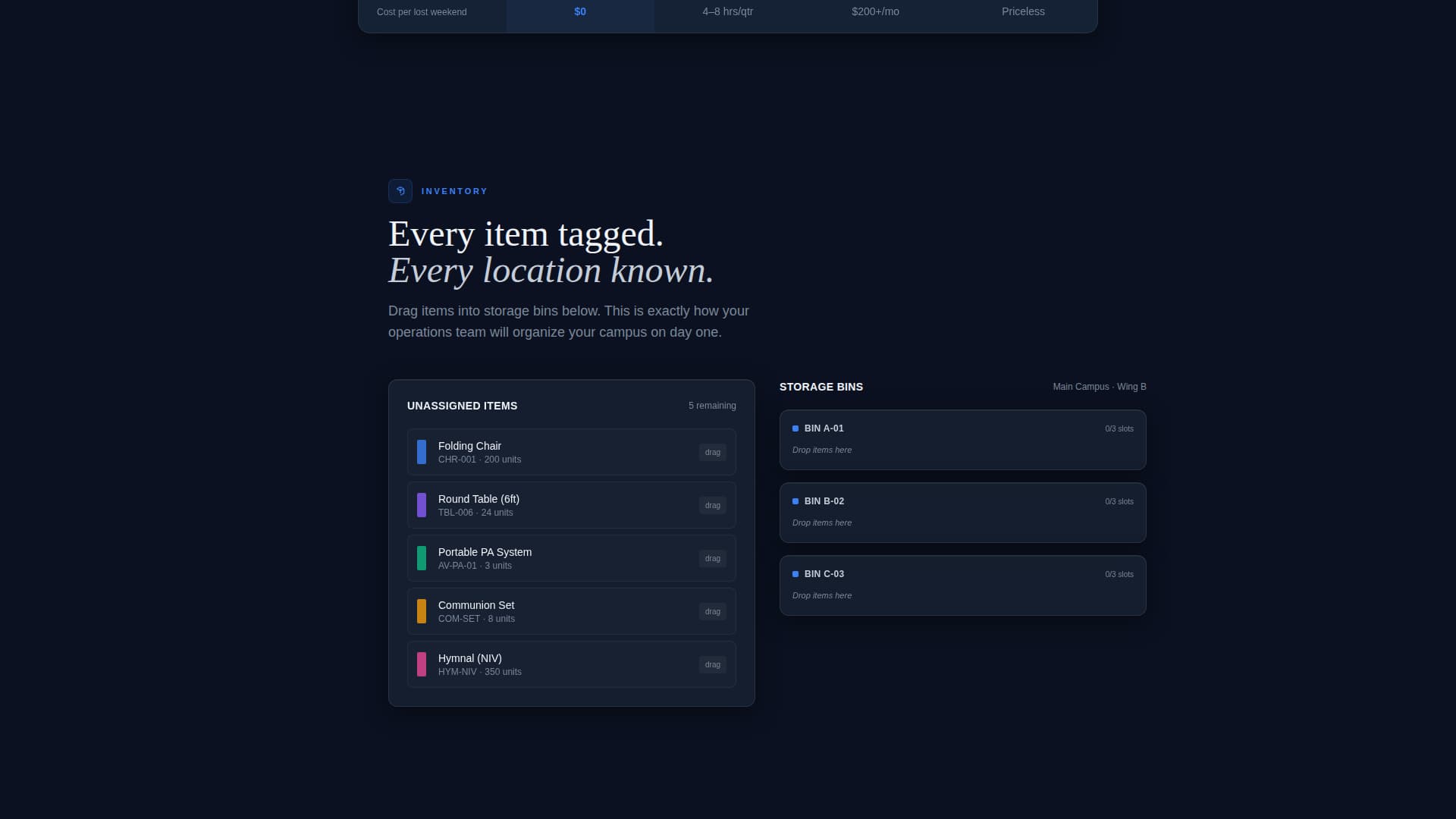 Steward - Powerful Church Inventory Landing Page Template