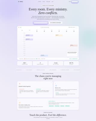 Church Vertical SaaS Booking Website Template