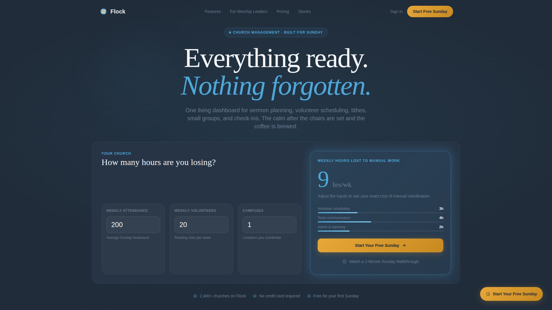 Flock - Dynamic Church Management Landing Page Template