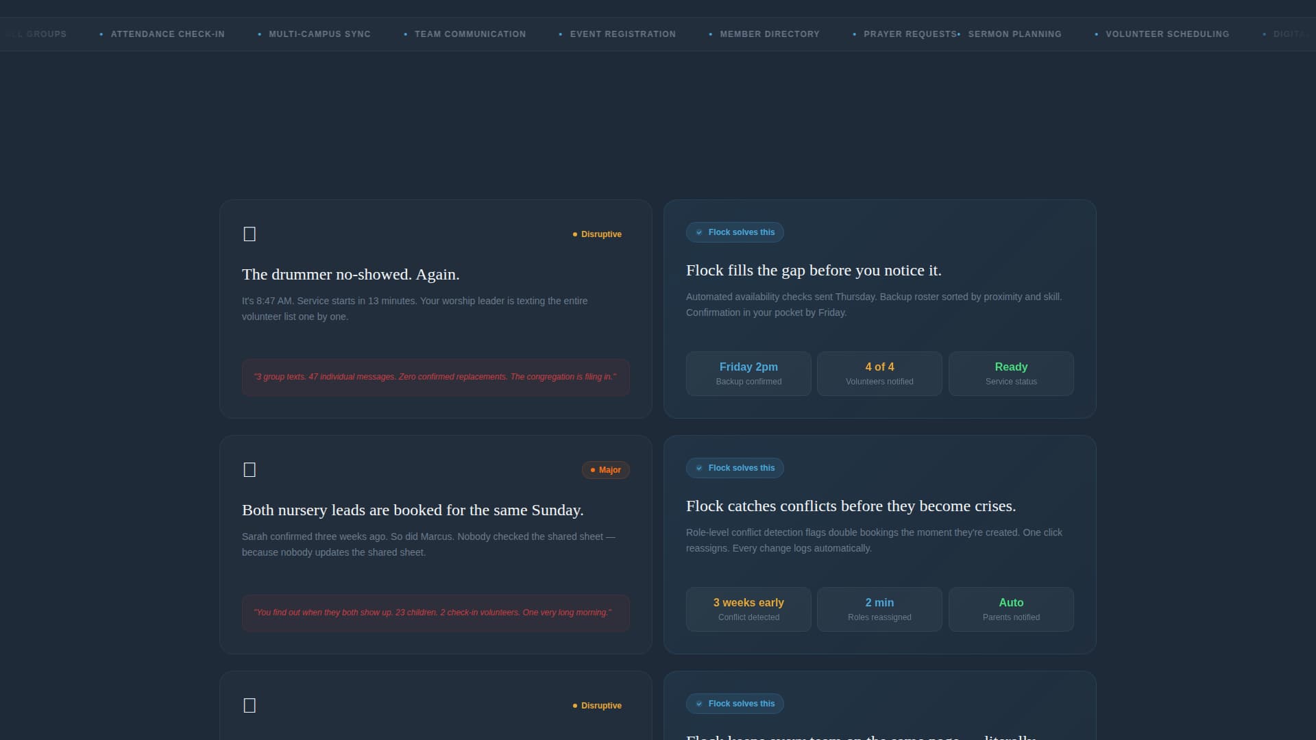 Flock - Dynamic Church Management Landing Page Template