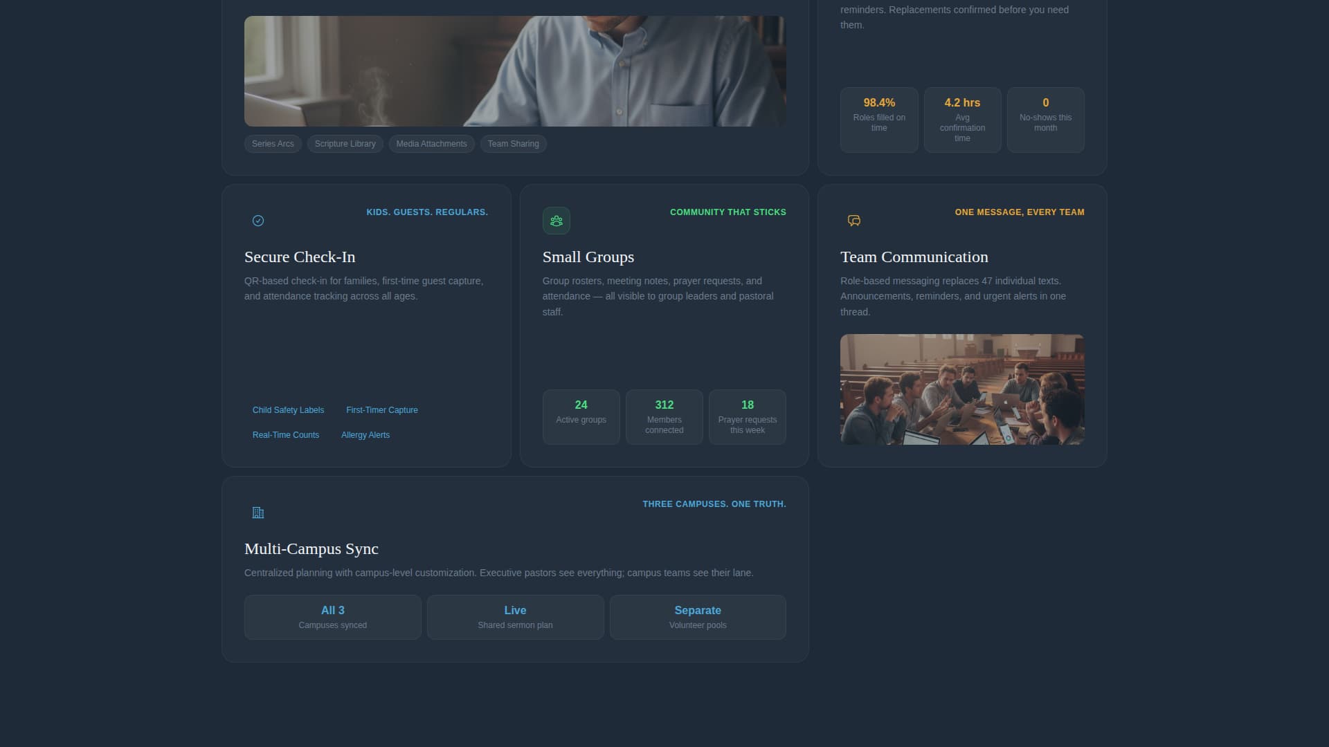 Flock - Dynamic Church Management Landing Page Template