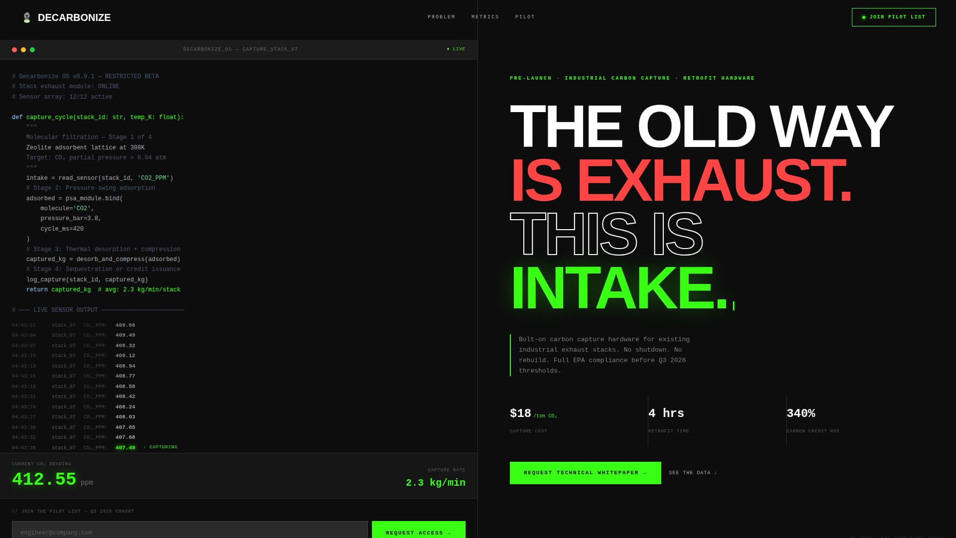 CleanTech Startup Pre-Launch Website Template