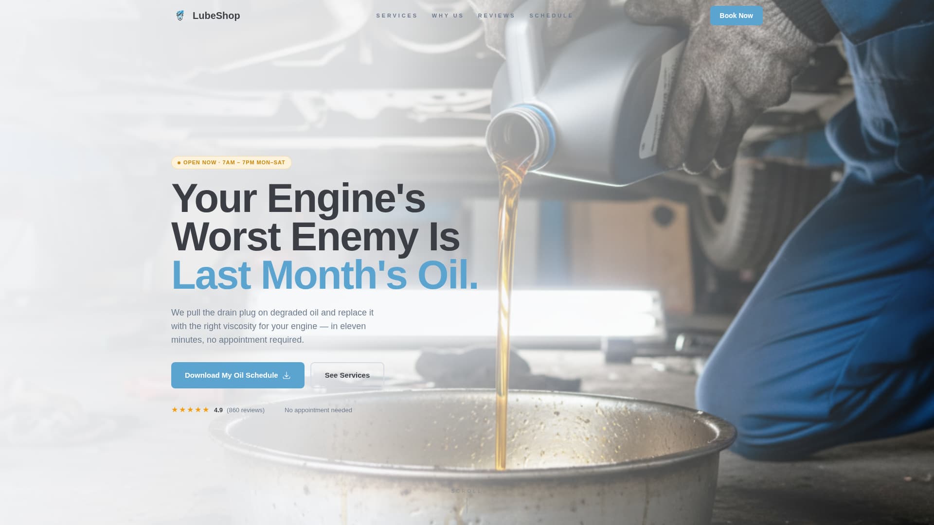 Lube - Highimpact Oilchange Landing Page Template